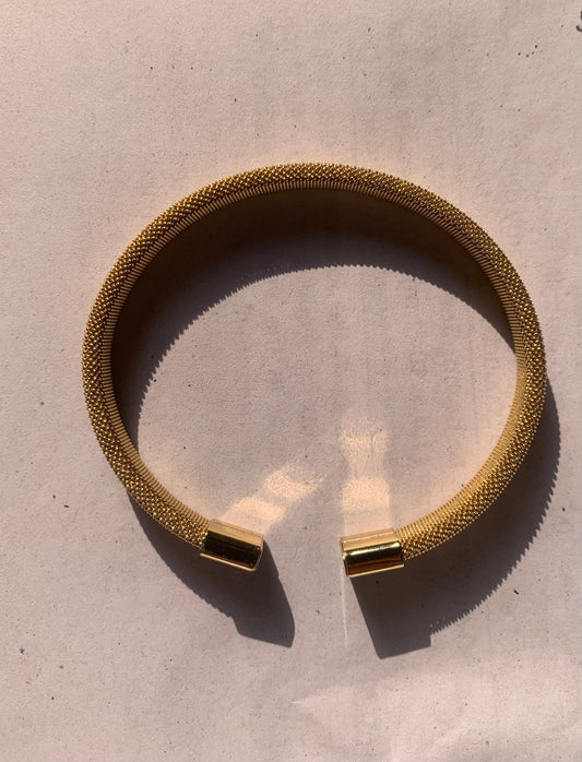 Gold-Tone Mesh Coil Cuff Bracelet
