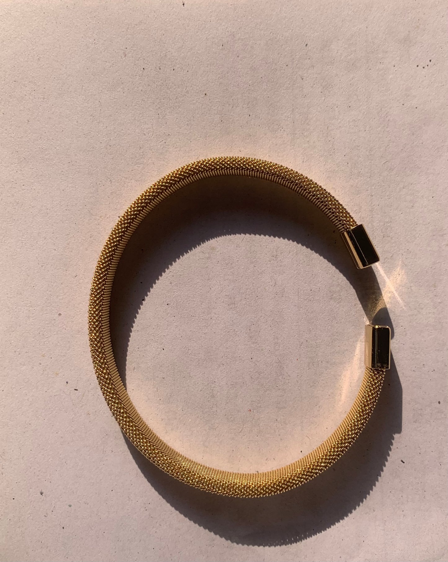 Gold-Tone Mesh Coil Cuff Bracelet