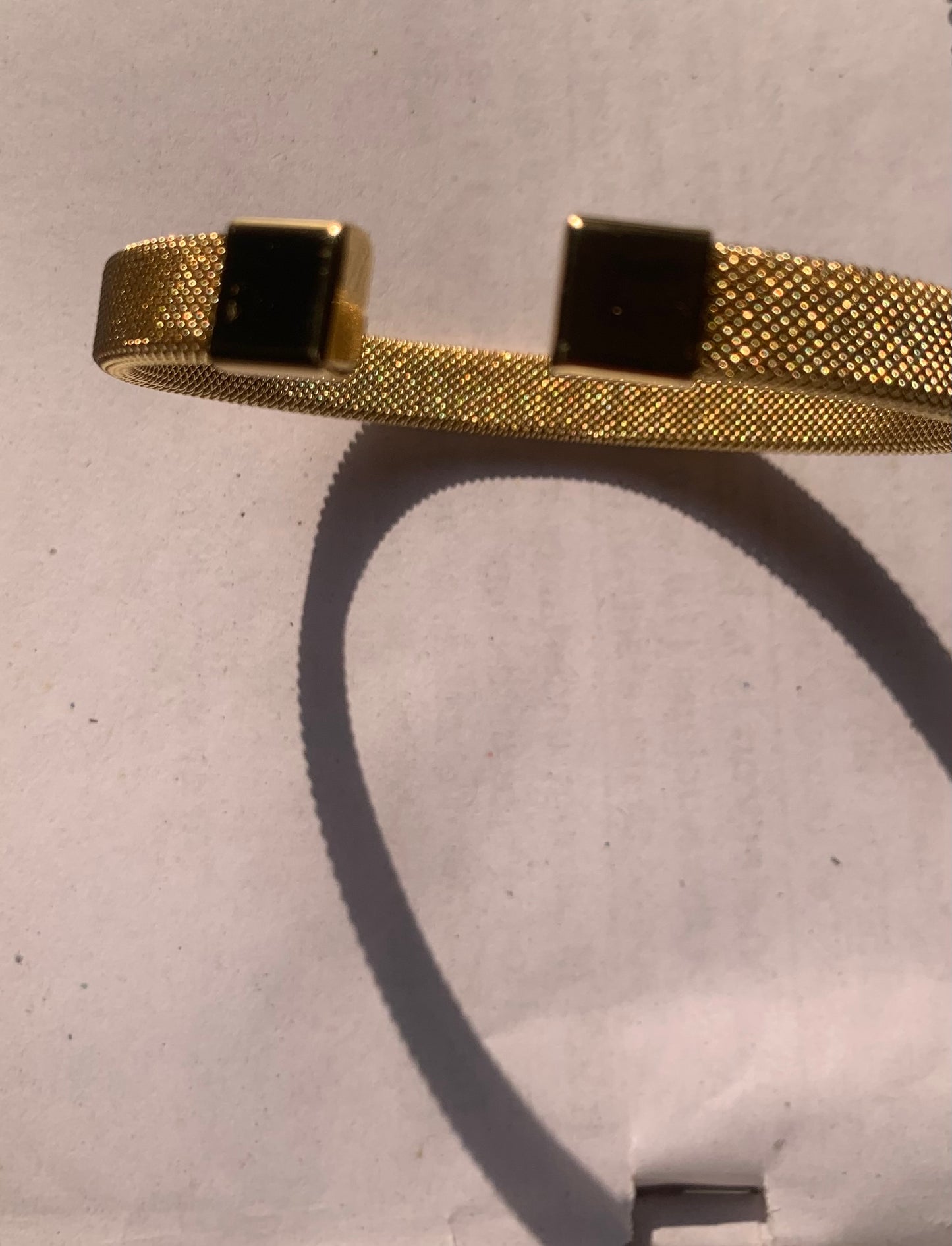 Gold-Tone Mesh Coil Cuff Bracelet
