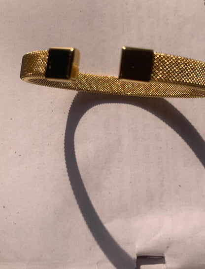 Gold-Tone Mesh Coil Cuff Bracelet
