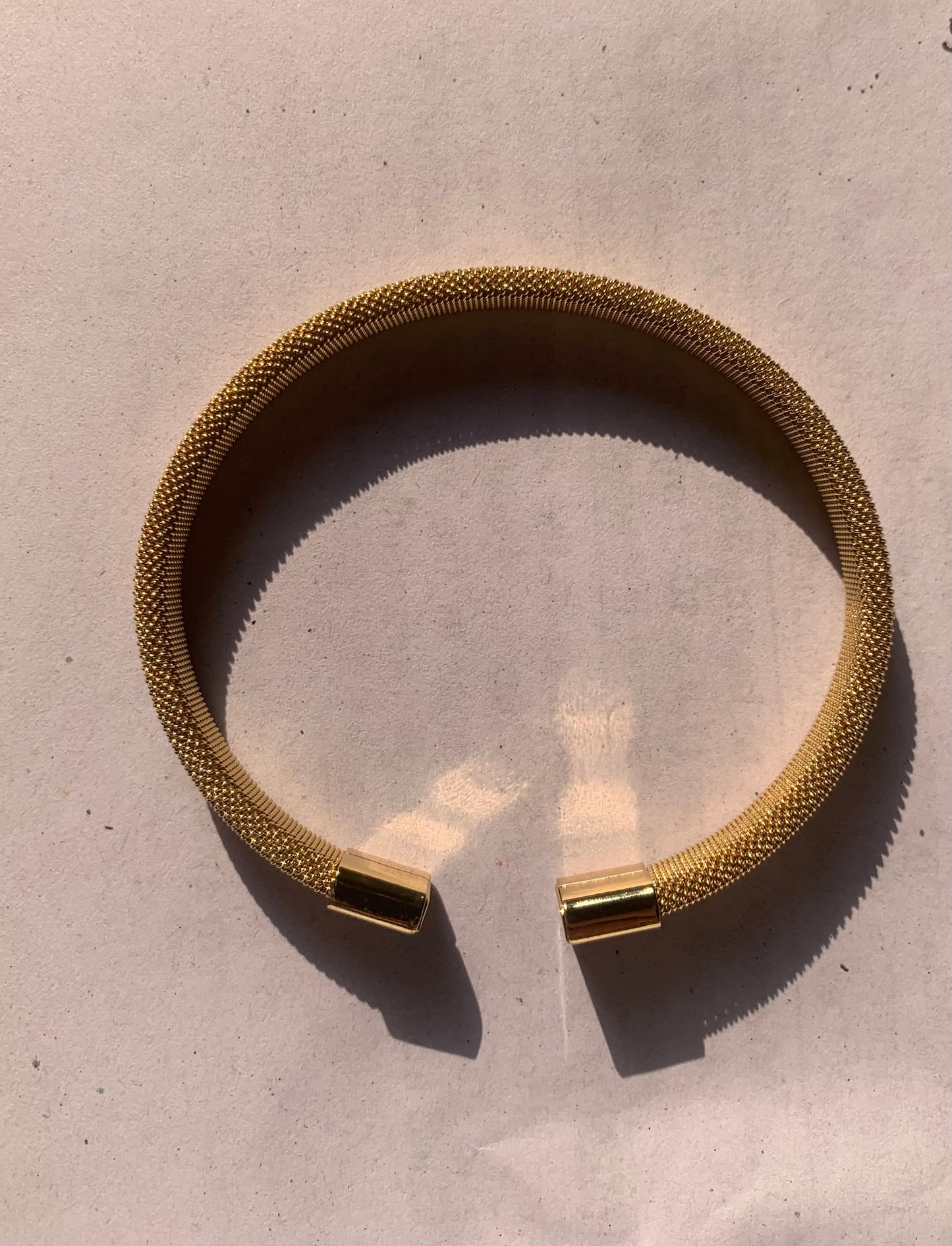 Gold-Tone Mesh Coil Cuff Bracelet