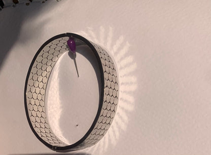 Geometric Honeycomb Wide Cuff Bracelet (Stainless Steal)