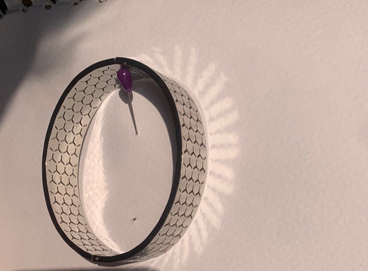 Geometric Honeycomb Wide Cuff Bracelet (Stainless Steal)