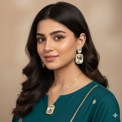 5-Piece Radiant Halo Jewelry Gift Set (Necklace & Earrings)